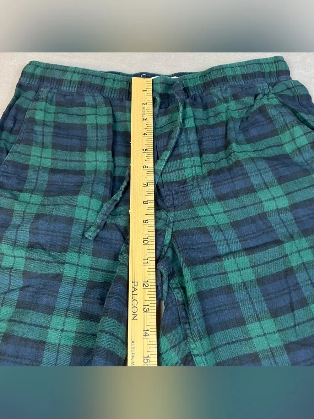 J. Crew Men’s Size M Pajama Pants Plaid Blue & Green Drawstring Button Fly. In g